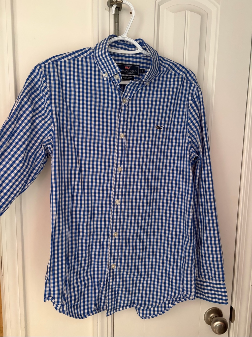 Vineyard Vines Whale Shirt Men’s Blue Gingham Button-Down Shirt